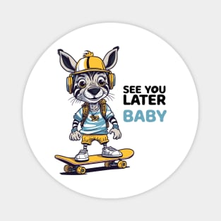 Print Skating  Zebra - See you later baby Magnet